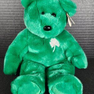 Retired Ty Beanie, Buddy Erin The Bear 1997. Emerald Green Bear 14" Long